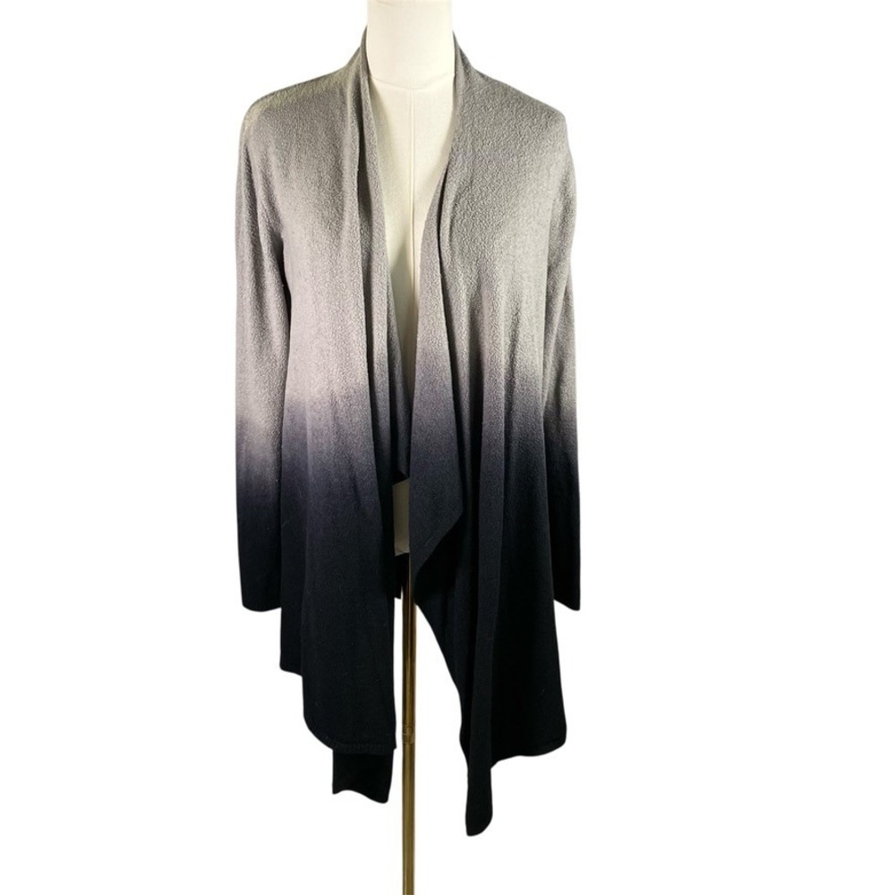 Barefoot Dreams Cardigan S/M Gray Black Ombre Cozy Knit Open‎ Front Women